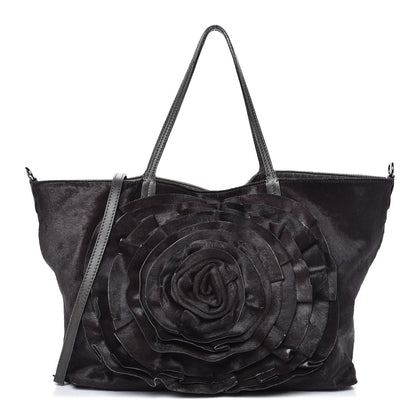 Valentino Garavani Calf Hair Petale Tote Brown 1 of 15