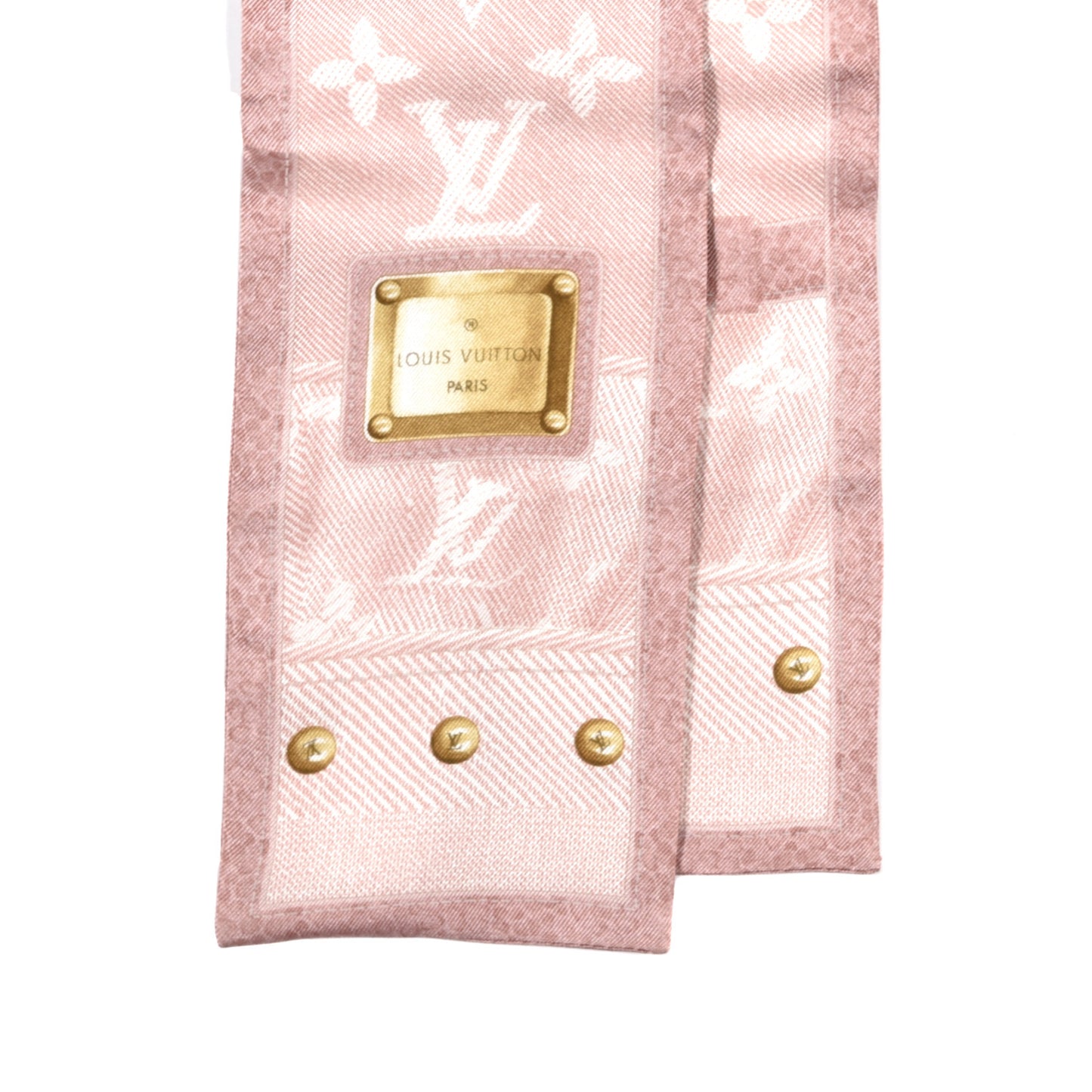 Silk Monogram New Denim Bandeau Rose Clair