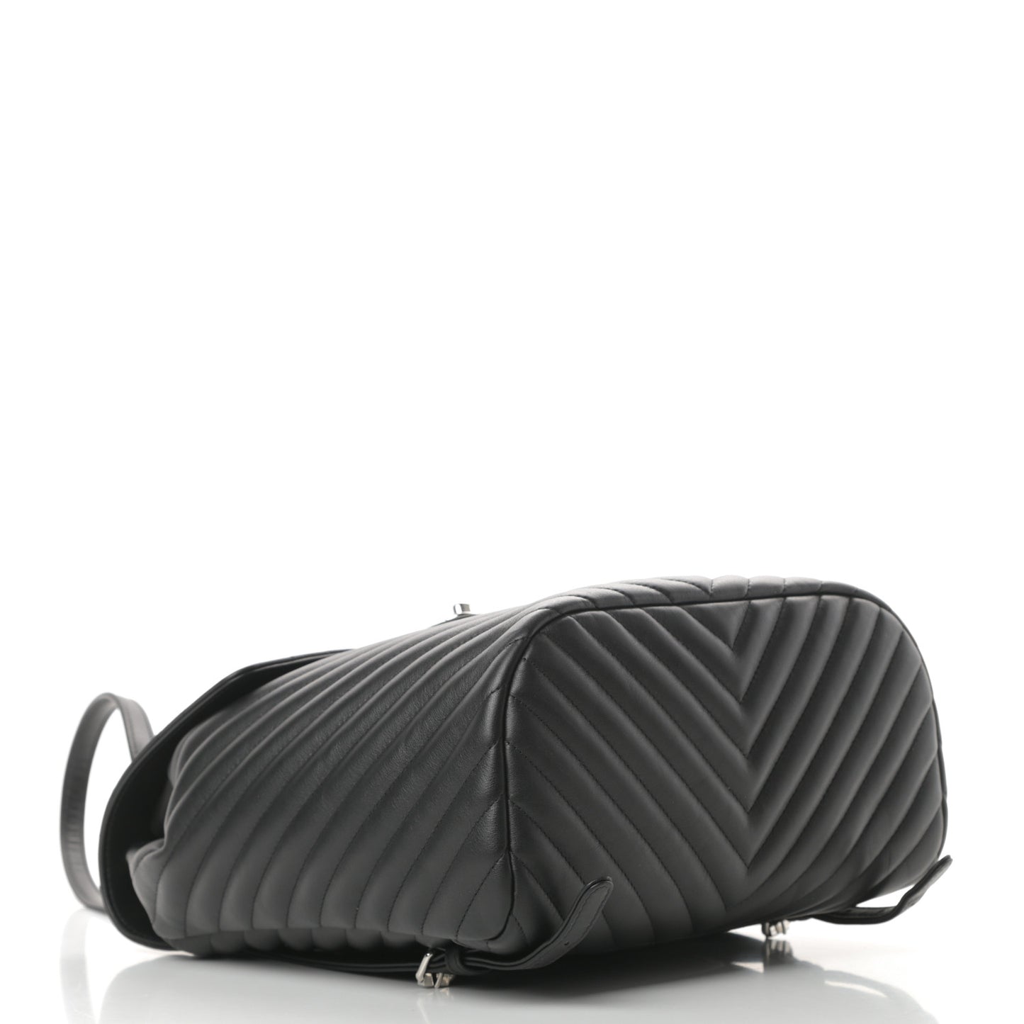 Calfskin Chevron Quilted Large Urban Spirit Backpack Black