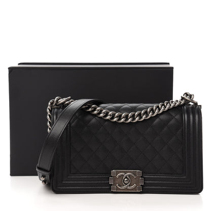 Chanel Caviar Quilted Medium Boy Flap Black 11 of 11