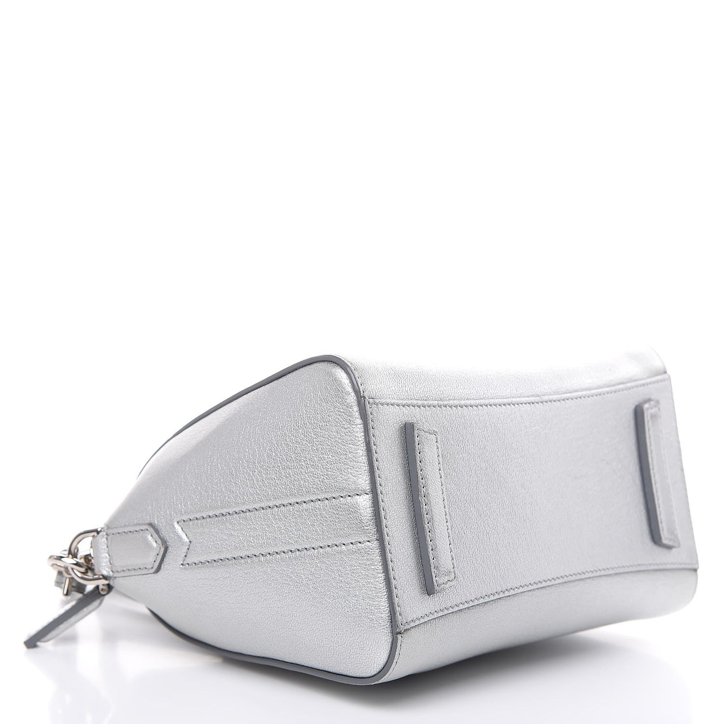 Metallic Sugar Goatskin Mini Antigona Silver