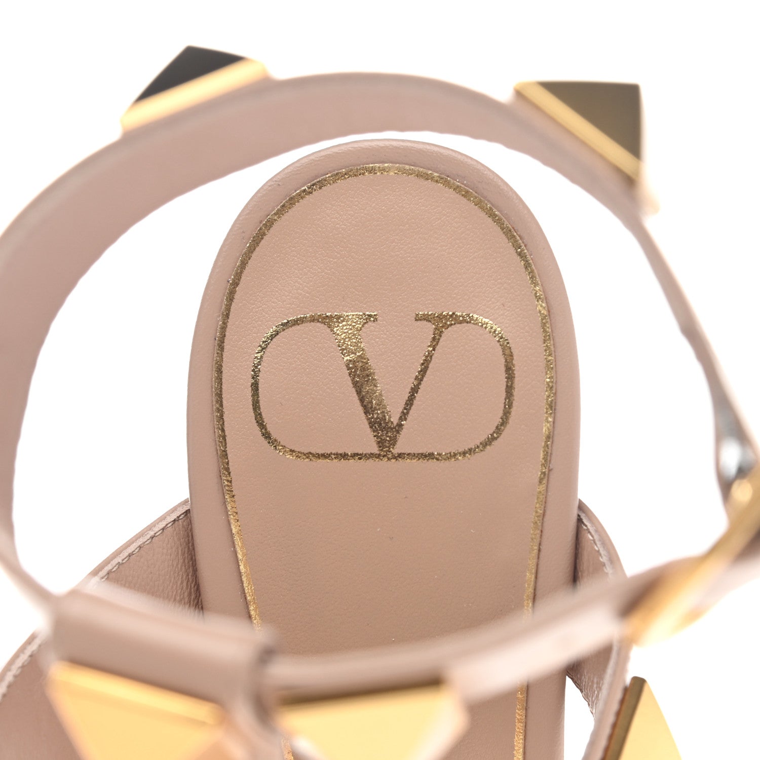 Valentino Garavani Calfskin Roman Stud Ankle Strap 100mm Pumps 38.5 Rose Cannelle 7 of 10
