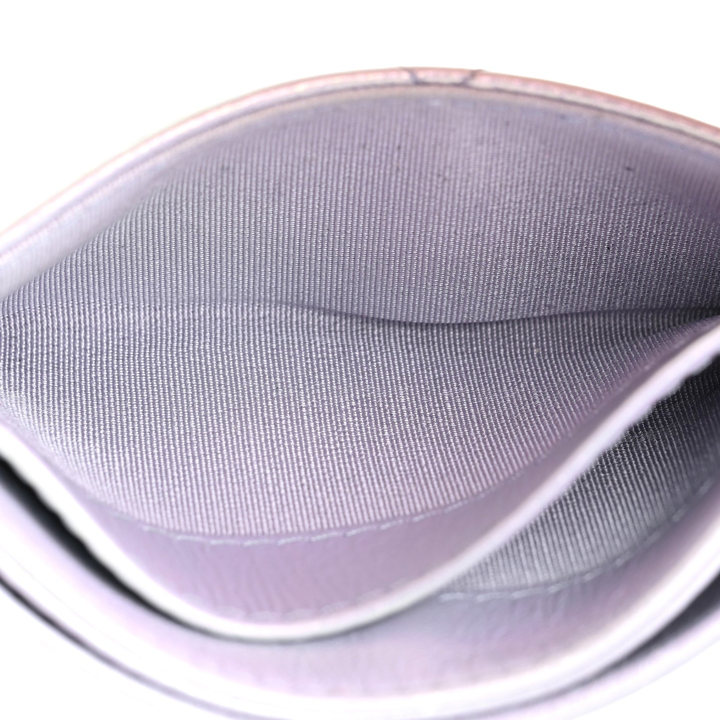 Iridescent Calfskin Quilted Chanel 19 Card Holder Light Purple