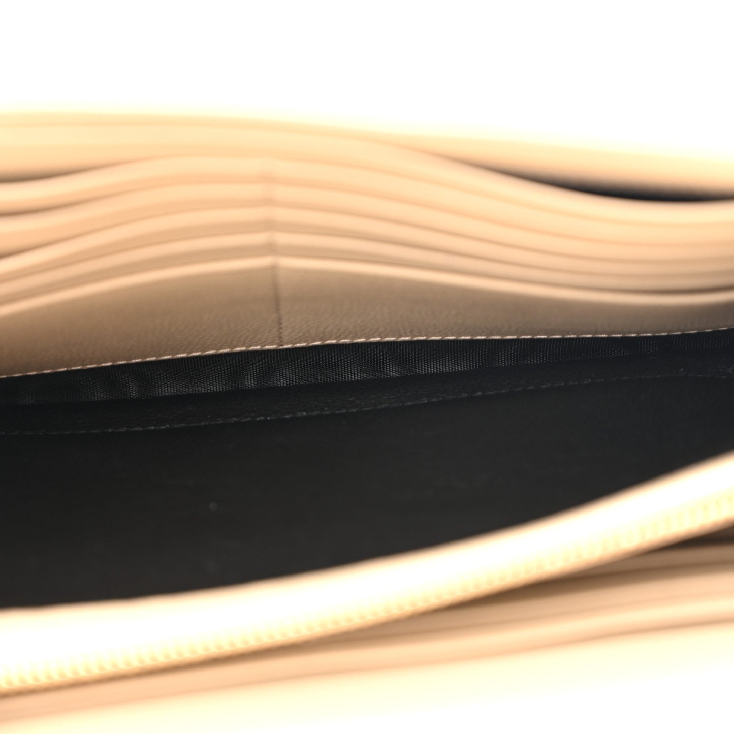 Grain De Poudre Matelasse Chevron Monogram Chain Wallet Dark Beige