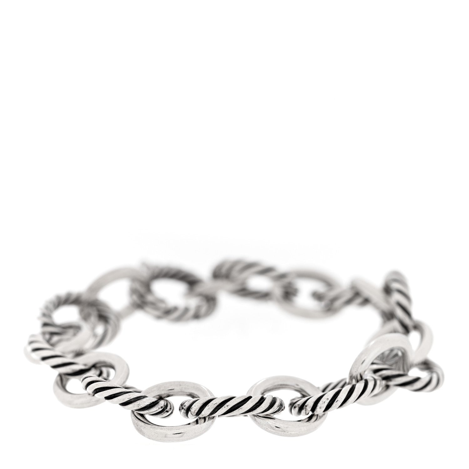 David Yurman Sterling Silver 12mm Large Oval Link Bracelet 1 of 3