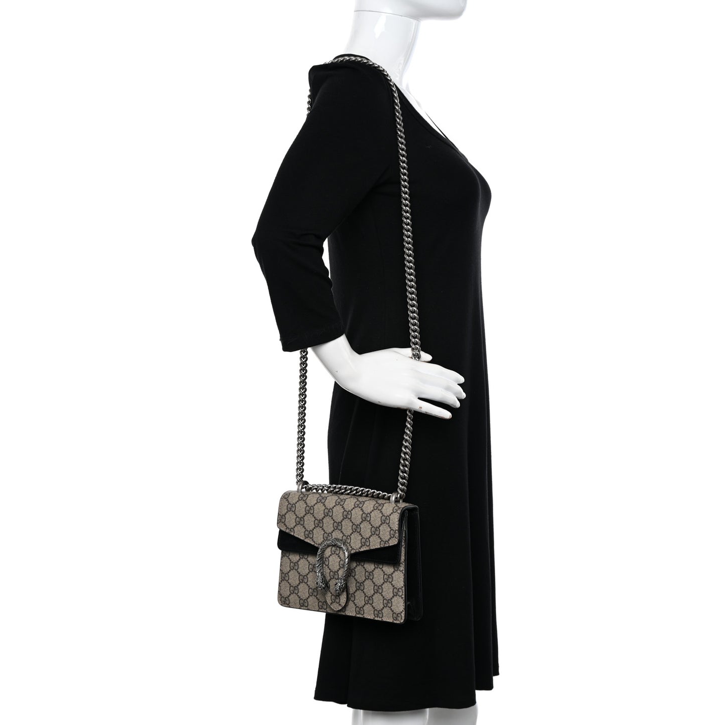 GG Supreme Monogram Mini Dionysus Shoulder Bag Black