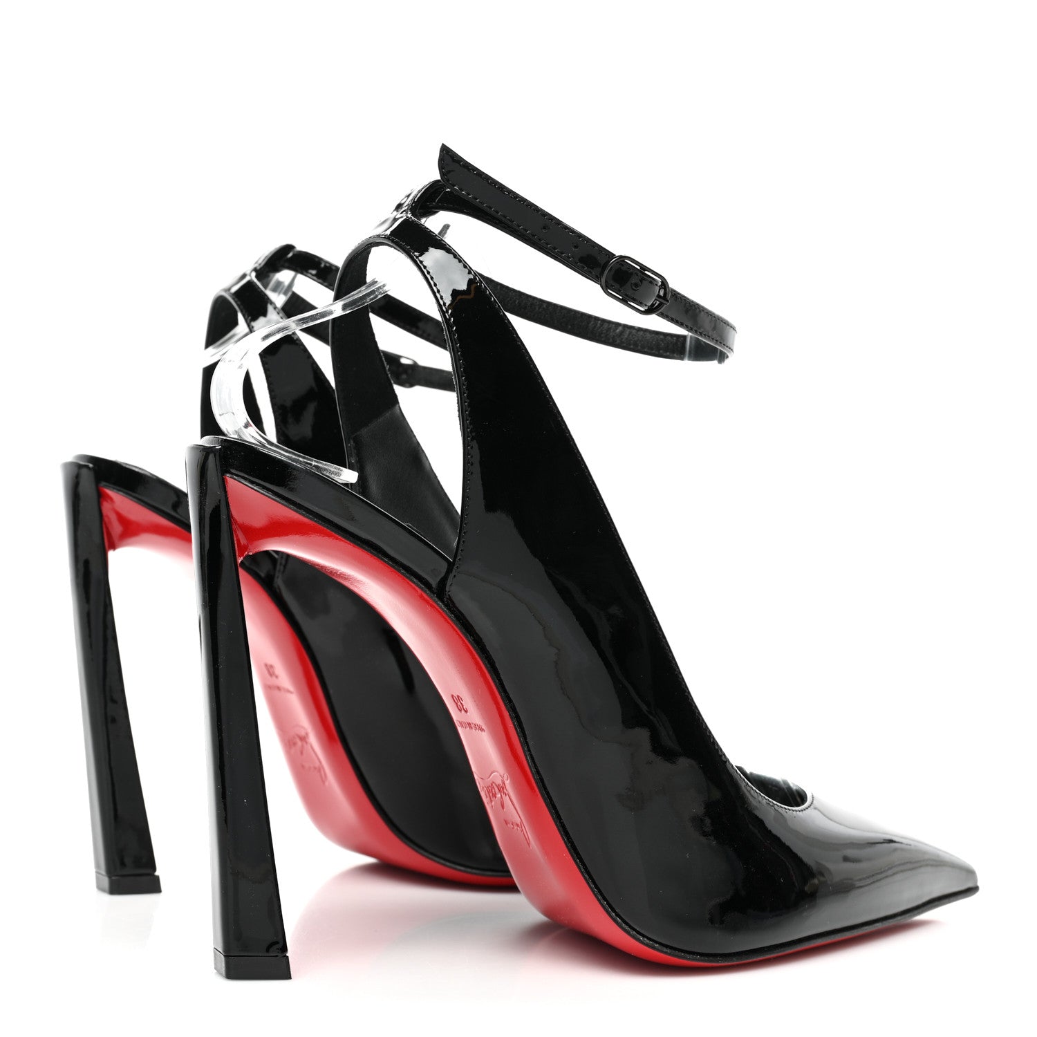Christian Louboutin Patent Calfskin Condora Sling 100 Pumps 38 Black 4 of 7