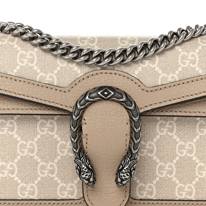 Gucci GG Supreme Monogram Textured Dollar Calfskin Small Rectangular Dionysus Shoulder Bag Beige Mystic White Oatmeal 5 of 12