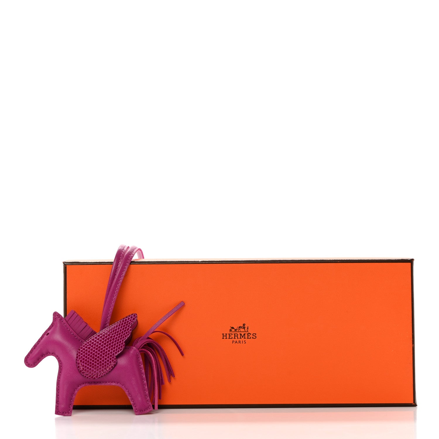 Hermes Milo Lambskin Lizard Touch Grigri Rodeo Pegase Horse Bag Charm PM Rose Poupre 5 of 5