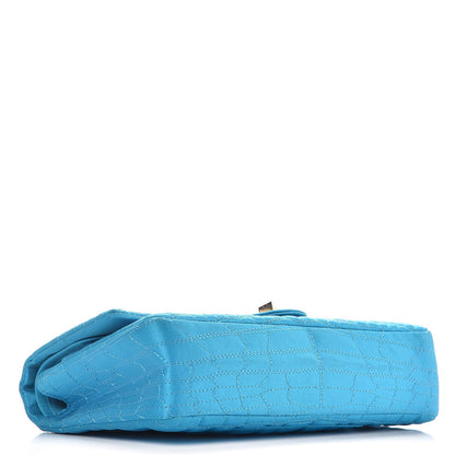 Chanel Satin Coco's Croc 2.55 Reissue 225 Flap Turquoise 4 of 8