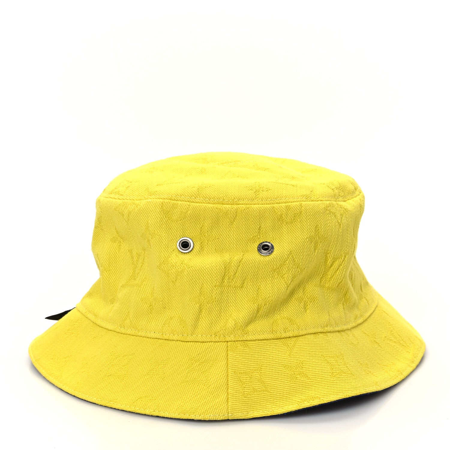 Louis Vuitton Canvas Monogram Reversible Everyday Bucket Hat 60 Blue White Yellow 11 of 13