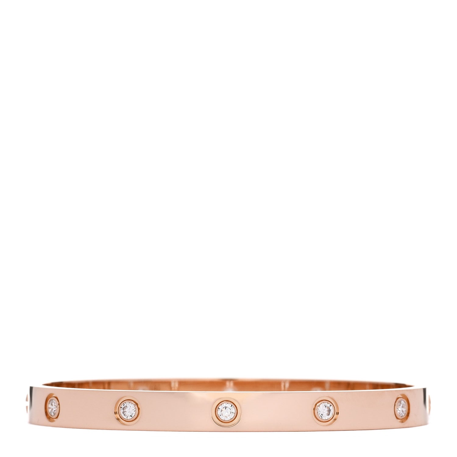 Cartier 18K Pink Gold 10 Diamond LOVE Bracelet 18 1 of 7