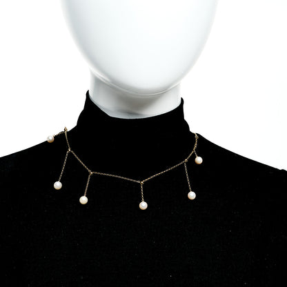 Mikimoto 18K Yellow Gold Akoya Cultured Pearl 7.5-8mm Charms Necklace 2 of 7