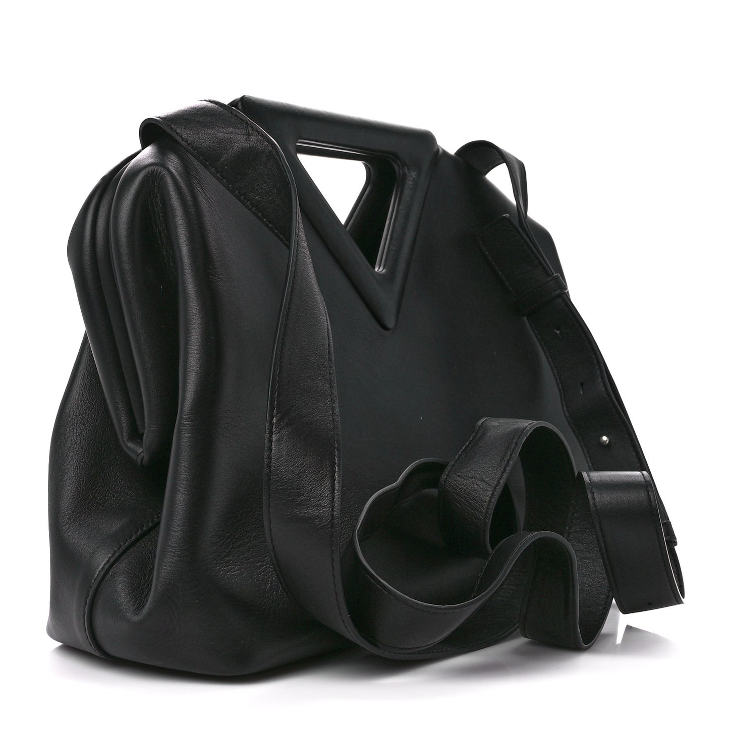 Calfskin Medium The Point Triangle Bag Black