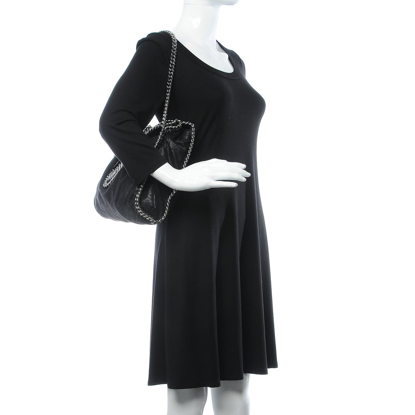 Shaggy Deer Falabella Fold Over Tote Black