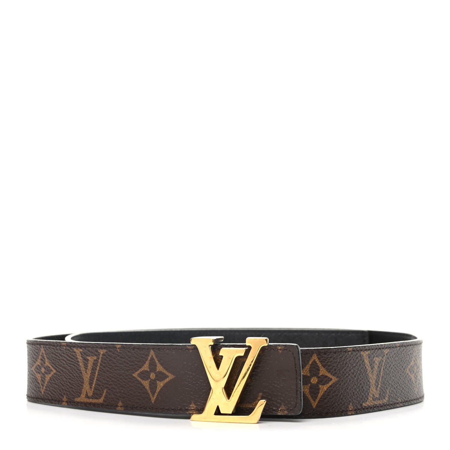 Louis Vuitton Calfskin Monogram 30mm LV Initiales Reversible Belt 85 34 Black 1 of 5