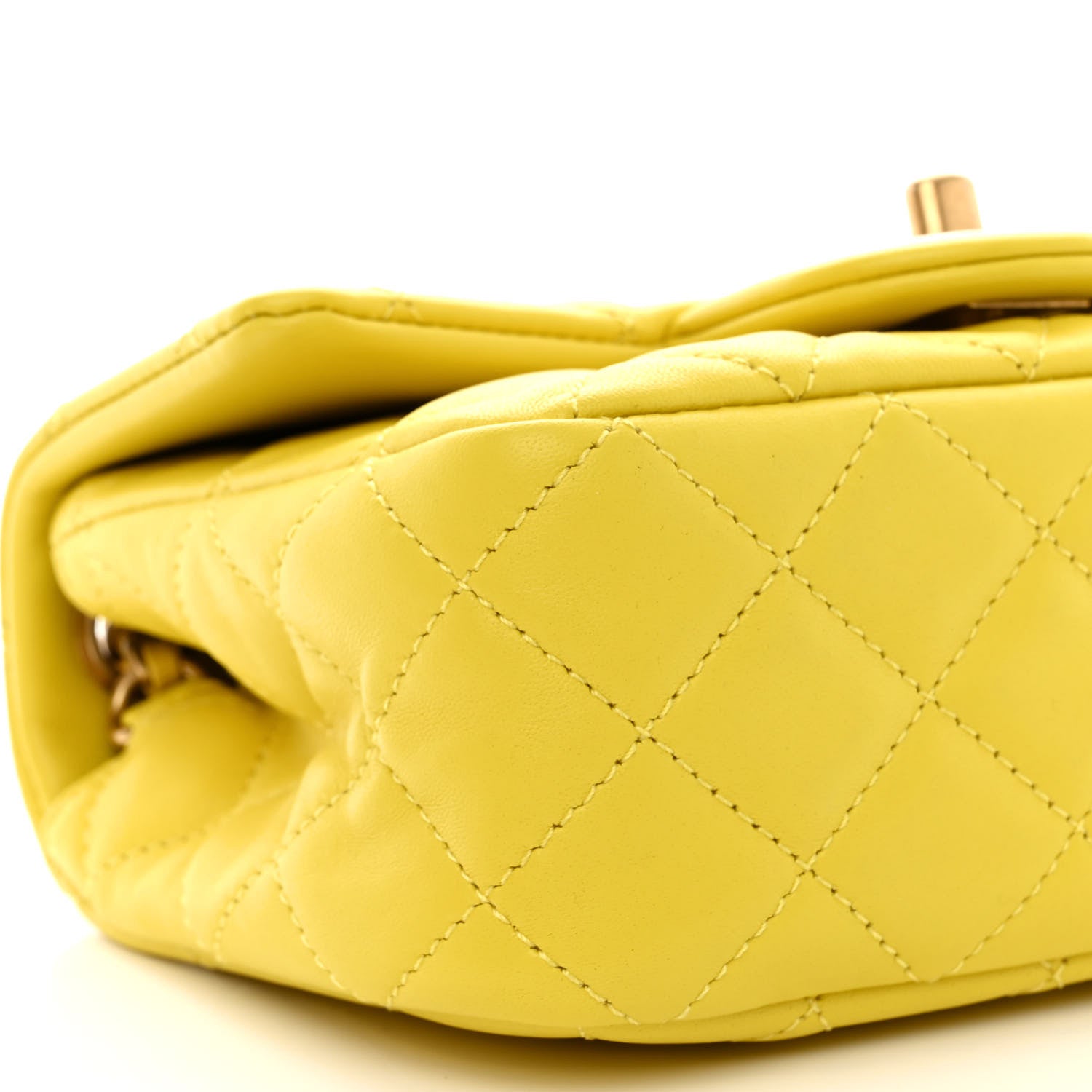 Chanel Lambskin Quilted Mini Pearl Crush Flap Yellow 9 of 10