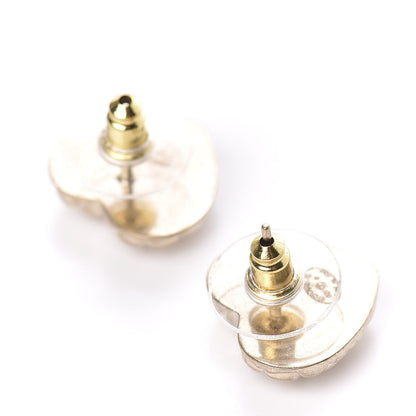 Chanel Quilted CC Heart Earrings Gold 3 of 5
