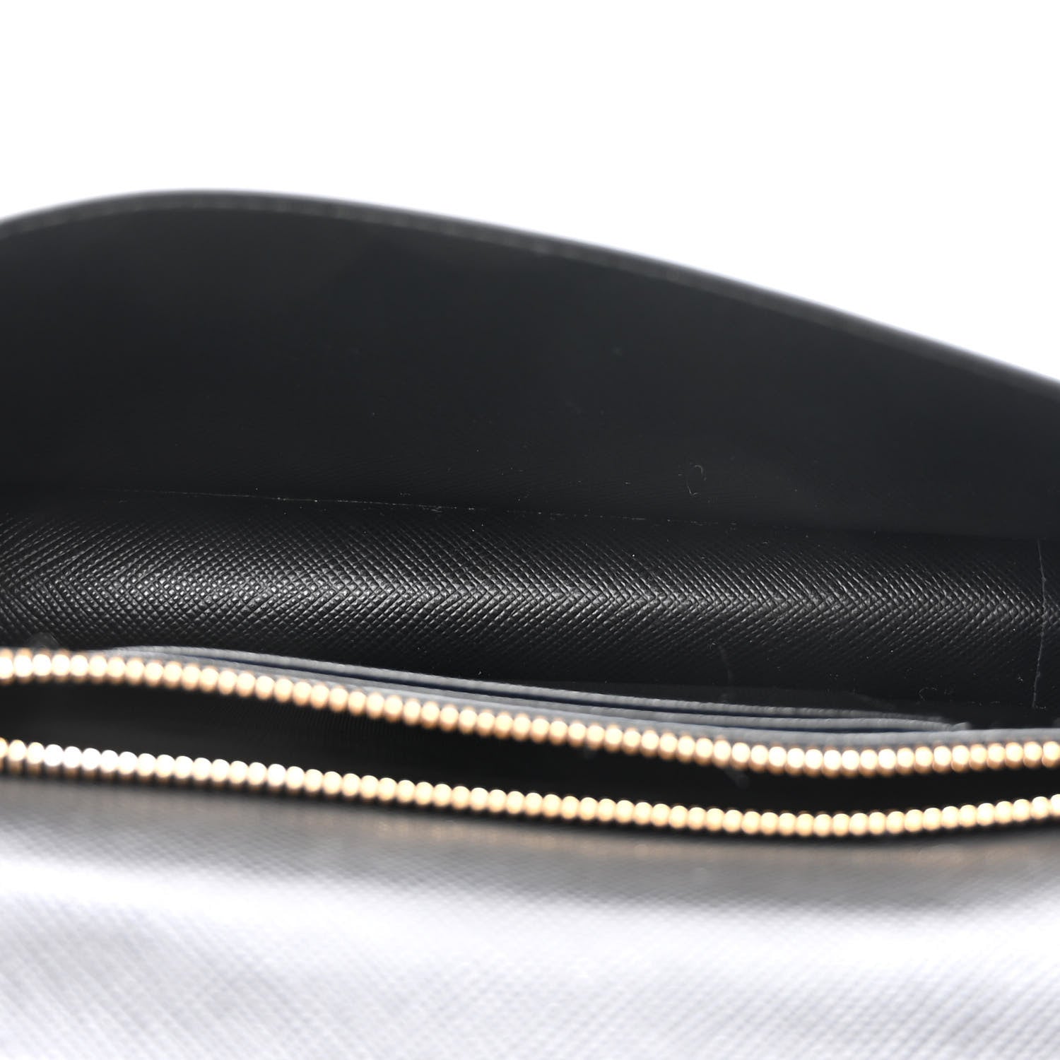 Prada Saffiano Metal Phone Wristlet Crossbody Wallet Black 5 of 9