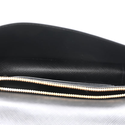 Prada Saffiano Metal Phone Wristlet Crossbody Wallet Black 5 of 9