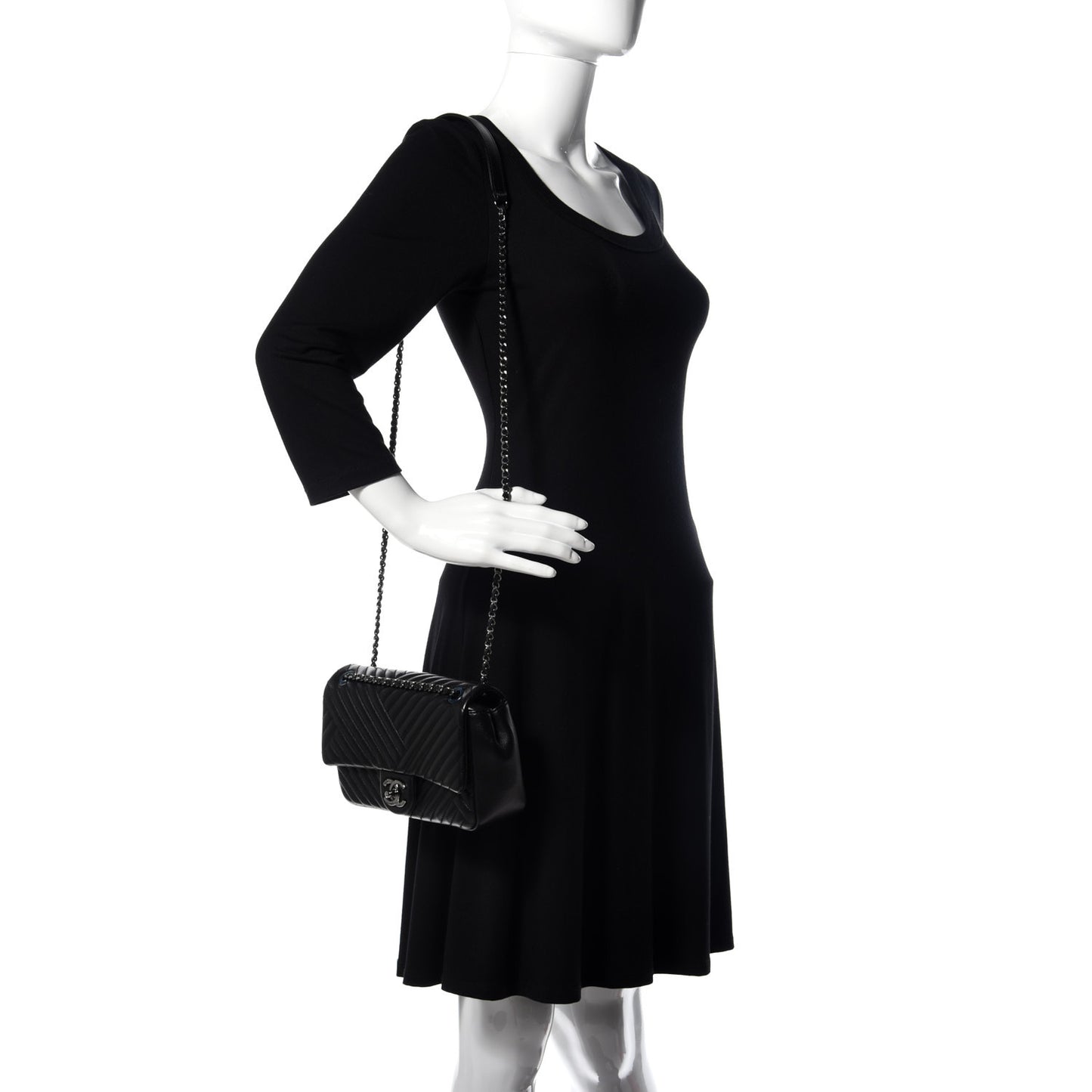 Lambskin Small CC Crossing Flap Black
