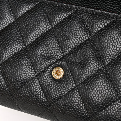 Chanel Caviar Quilted Large Gusset Flap Wallet Black 14 of 14
