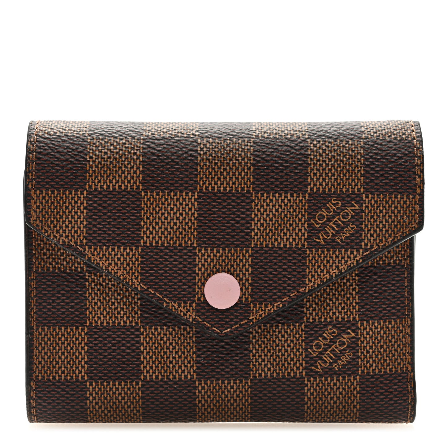 Damier Ebene Victorine Wallet Rose Ballerine