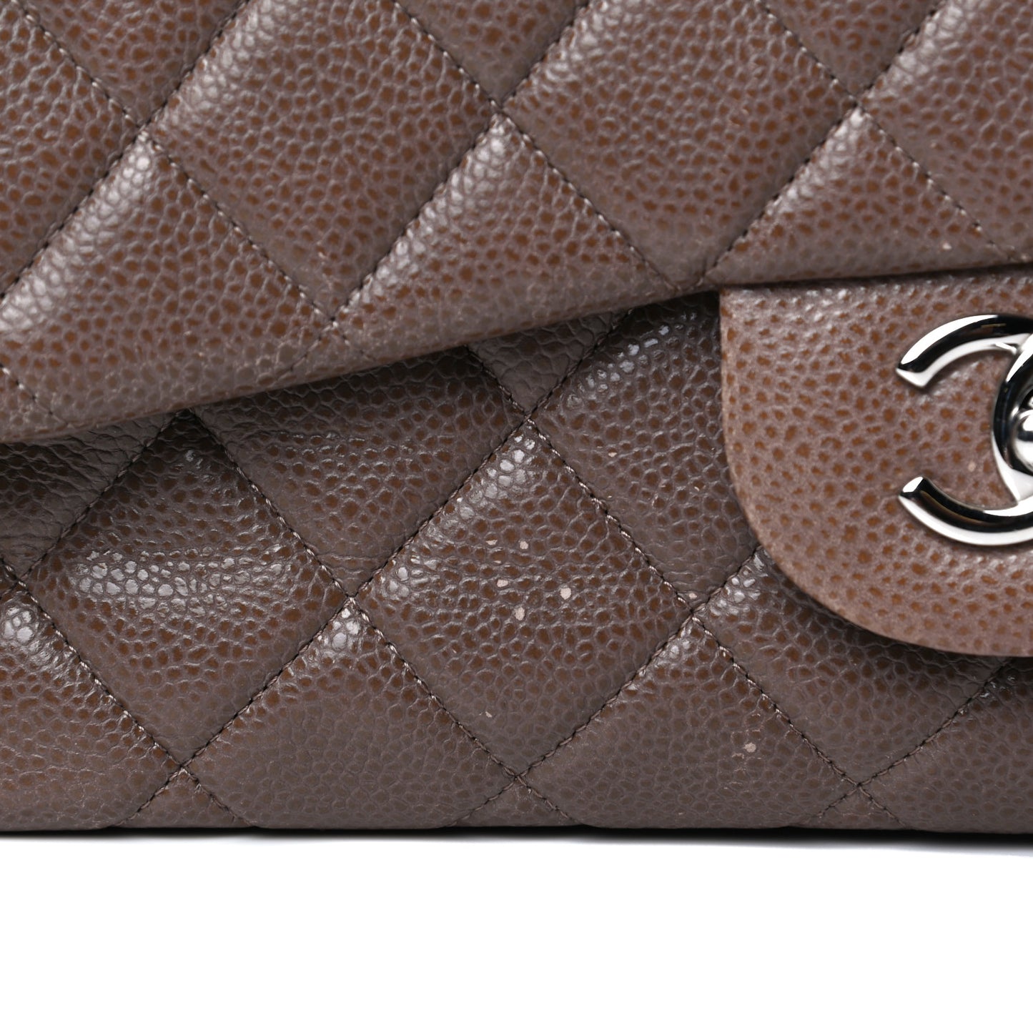 Caviar Quilted Jumbo Single Flap Brown
