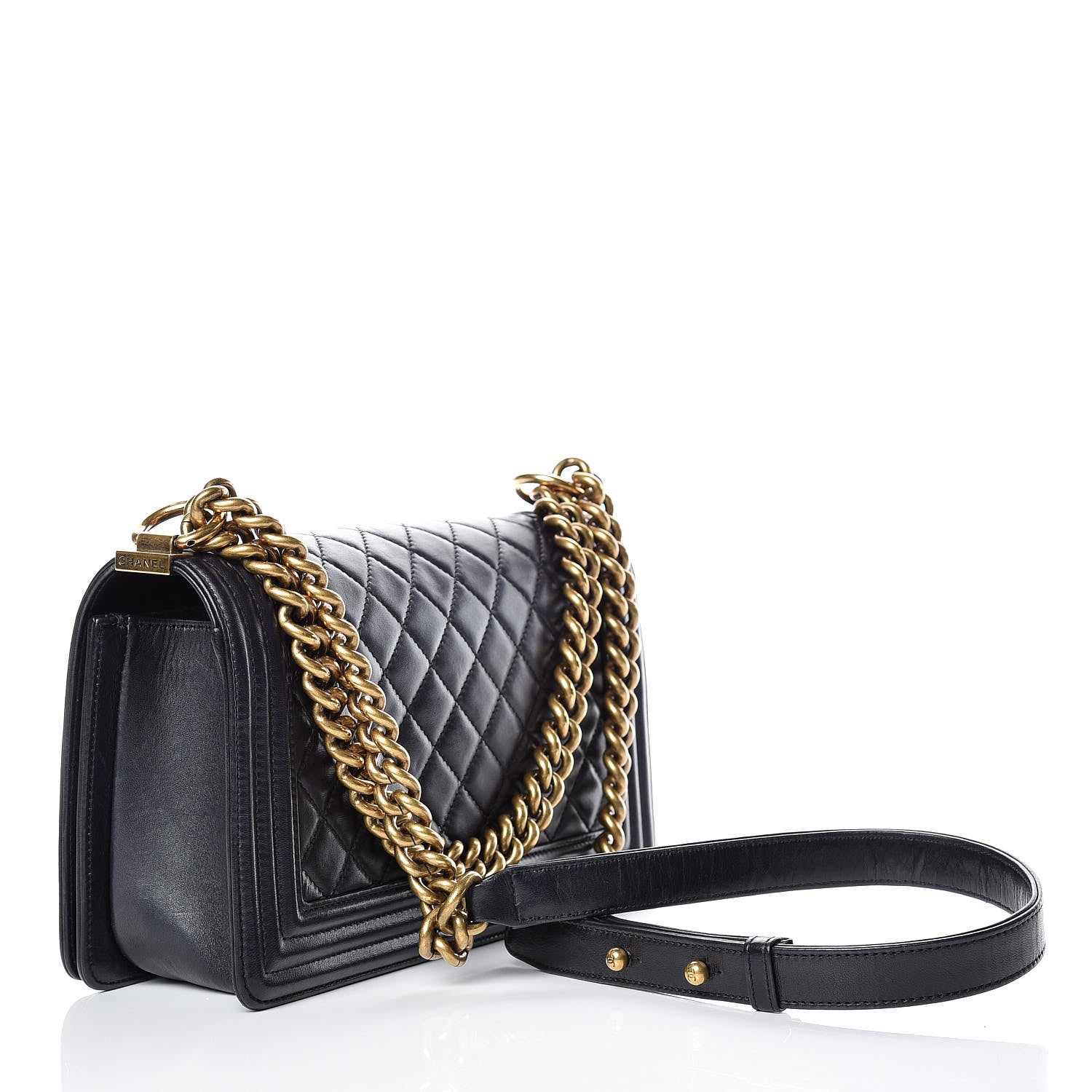 Chanel Lambskin Quilted Medium Boy Flap Dark Navy Blue 3 of 15