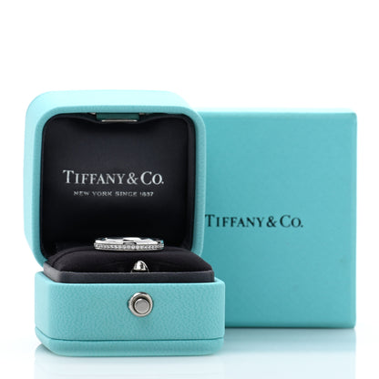Tiffany 18K White Gold Diamond .24ctw 3mm Eternity Band Ring 50 5.5 5 of 5
