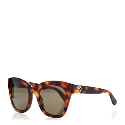 Gucci Acetate Square Frame Sunglasses GG0029S Tortoise 1 of 8