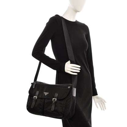 Prada Nylon Vela Messenger Bag Black 2 of 8