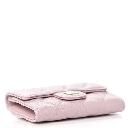 Chanel Caviar Quilted Flap Card Holder Wallet Light Pink 4 of 9