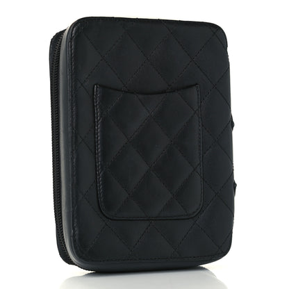 Chanel Calfskin Quilted Cambon Zip Around Cosmetic Pouch Black 3 of 9