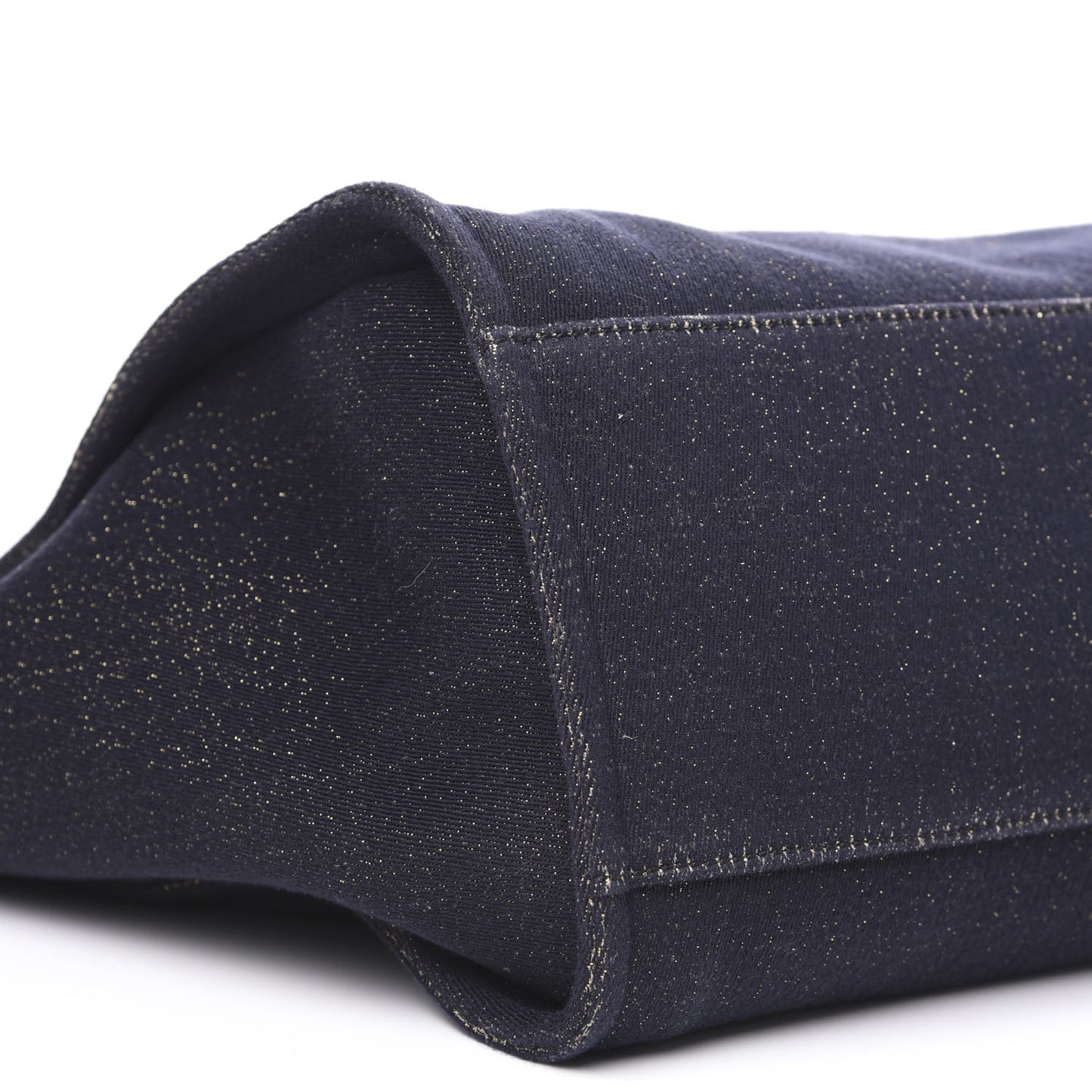 Lurex Canvas Medium Deauville Tote Navy Blue Gold