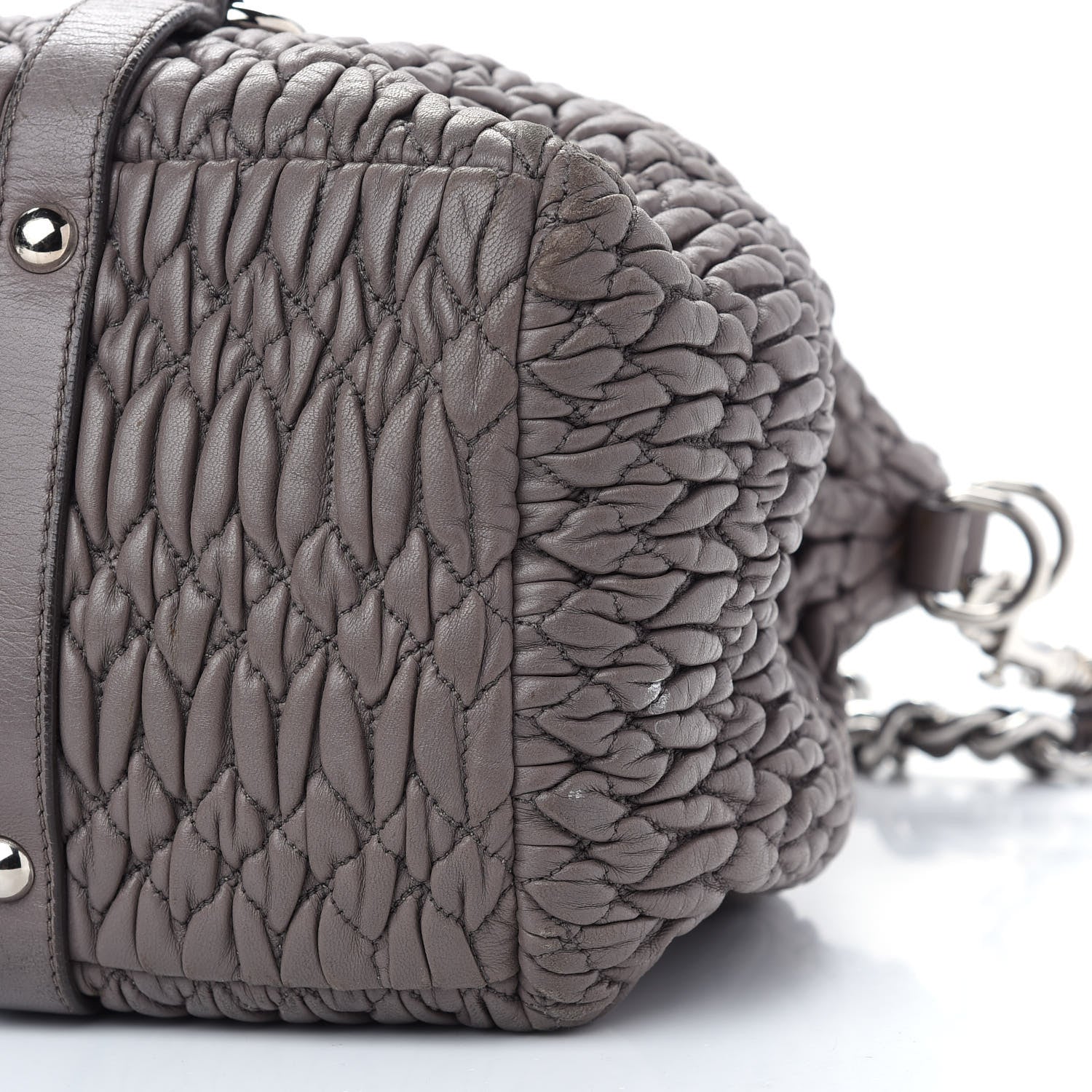 Miu Miu Nappa Matelasse Shopping Tote Argilla 8 of 10