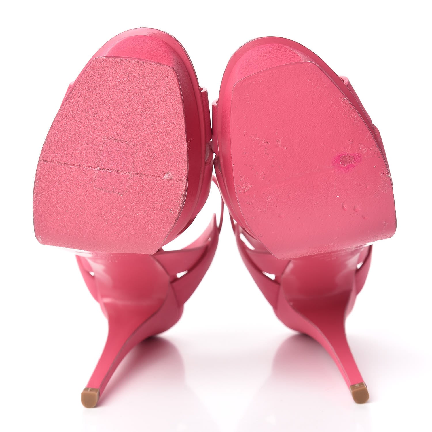 Saint Laurent Grained Calfskin Tribute 105 Platform Sandals 38 Rose Clair 5 of 17