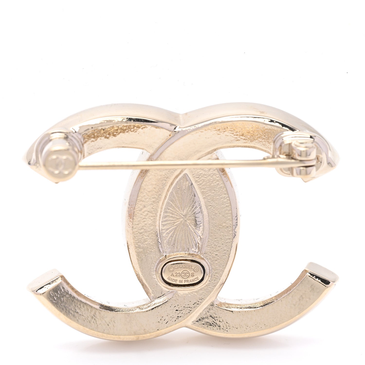 Chanel Crystal CC Brooch Gold 3 of 5