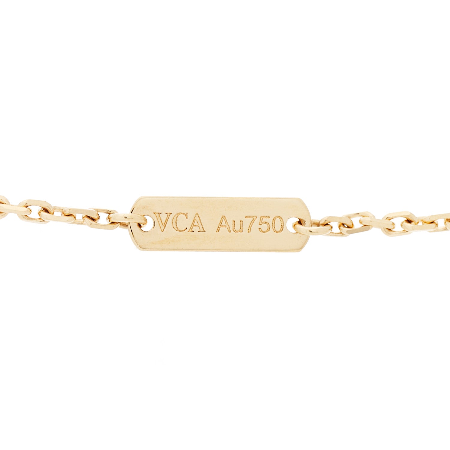 Van Cleef & Arpels 18K Yellow Gold Mother of Pearl Vintage Alhambra Pendant Necklace 5 of 7
