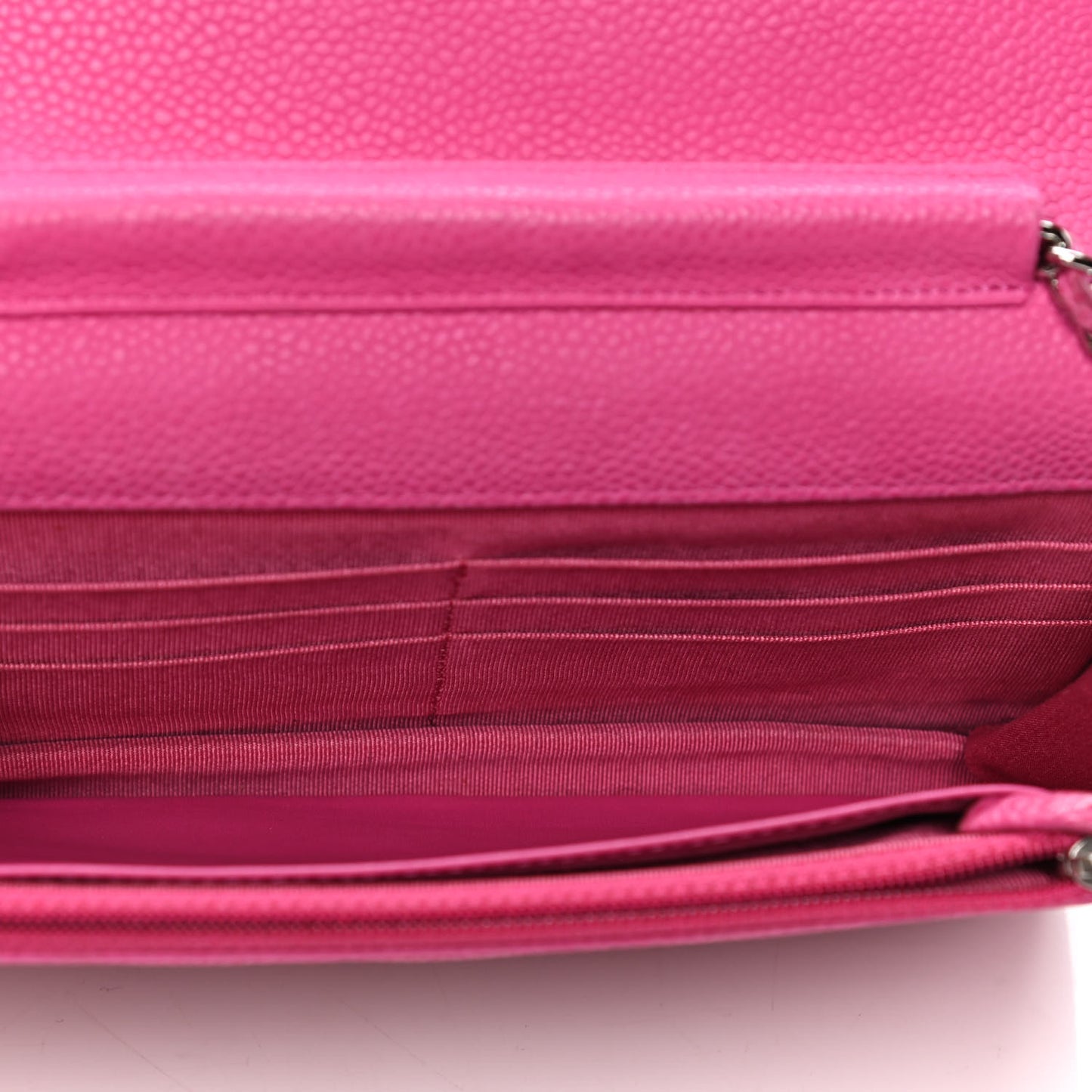 Caviar Quilted Wallet on Chain WOC Pink