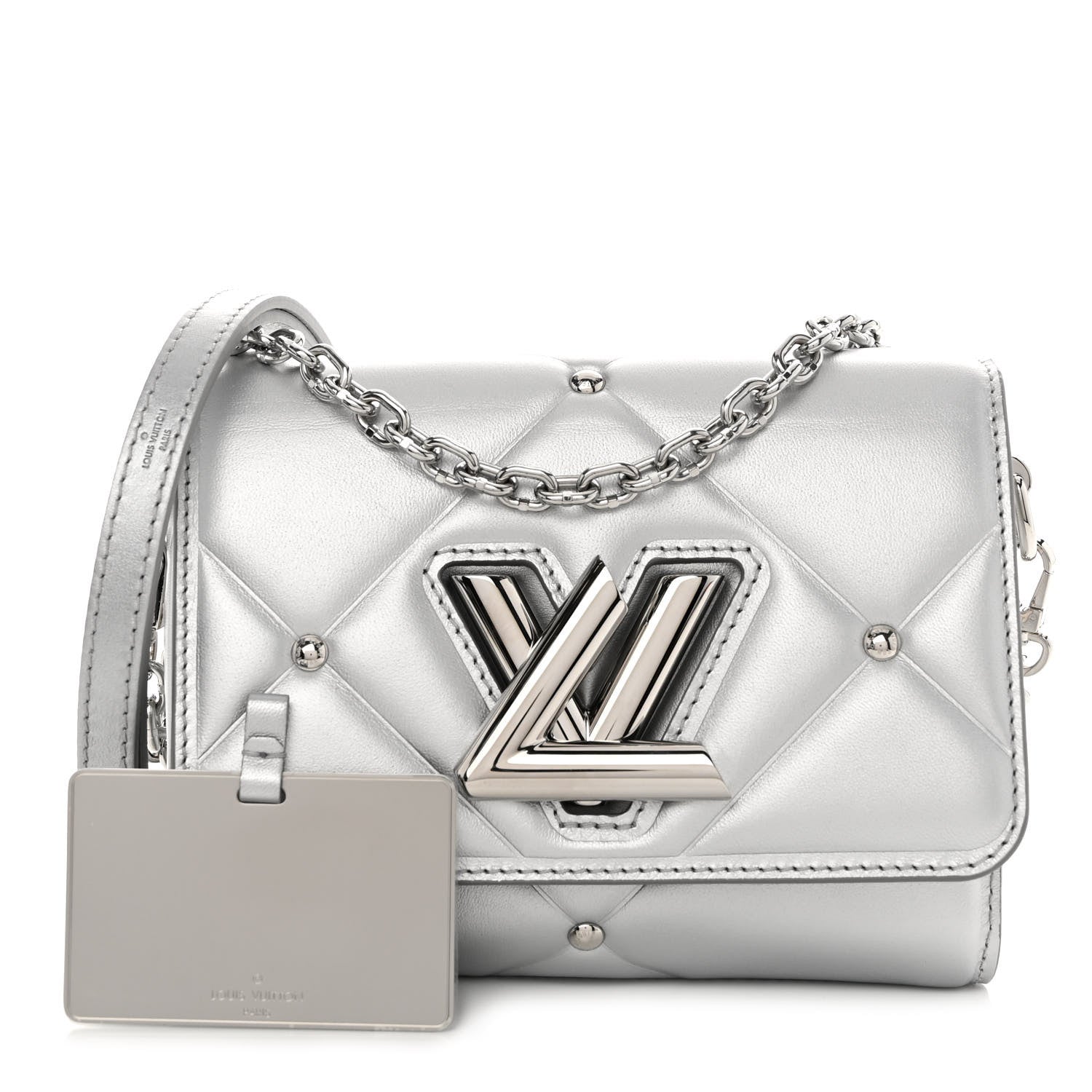 Louis Vuitton Metallic Calfskin Pillow Twist Shoulder Bag PM Silver 1 of 10