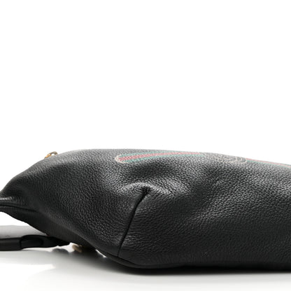 Gucci Grained Calfskin Logo Belt Bag Black 9 of 10