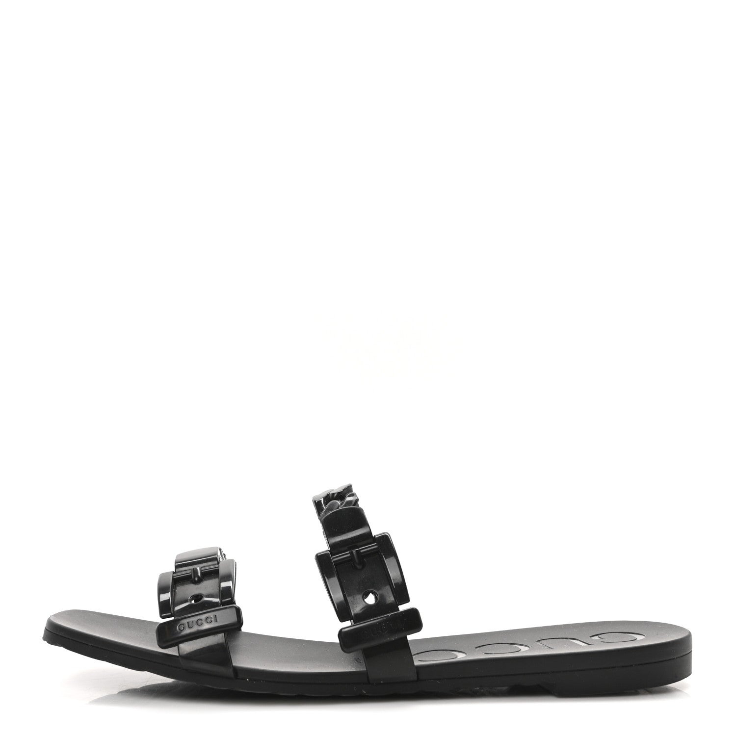 Gucci Rubber Womens Slide Sandals 40 Black 1 of 9