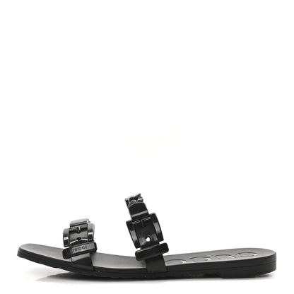 Gucci Rubber Womens Slide Sandals 40 Black 1 of 9
