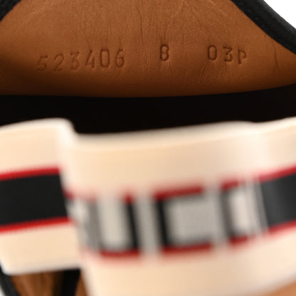 Gucci Goatskin Stripe Mens Horsebit Slingback Slippers 8 Black 8 of 11