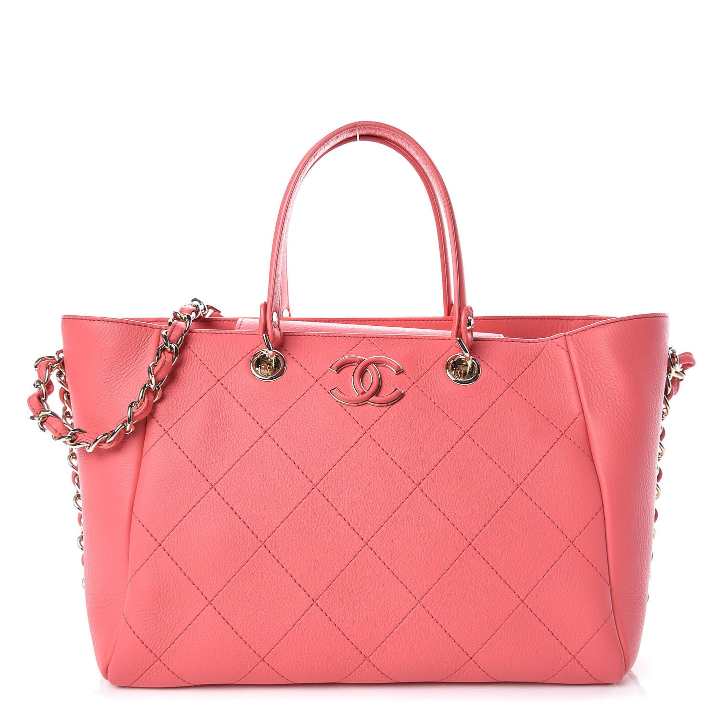Bullskin Stitch Small Shopping Tote Pink