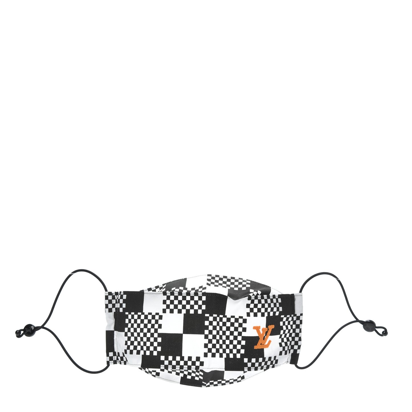 Damier Pattern LV Face Mask Black White