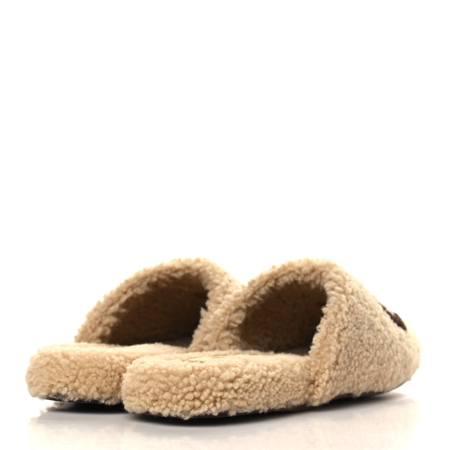 Shearling Interlocking G Womens Eileen Slippers 37 Butterscotch Cocoa