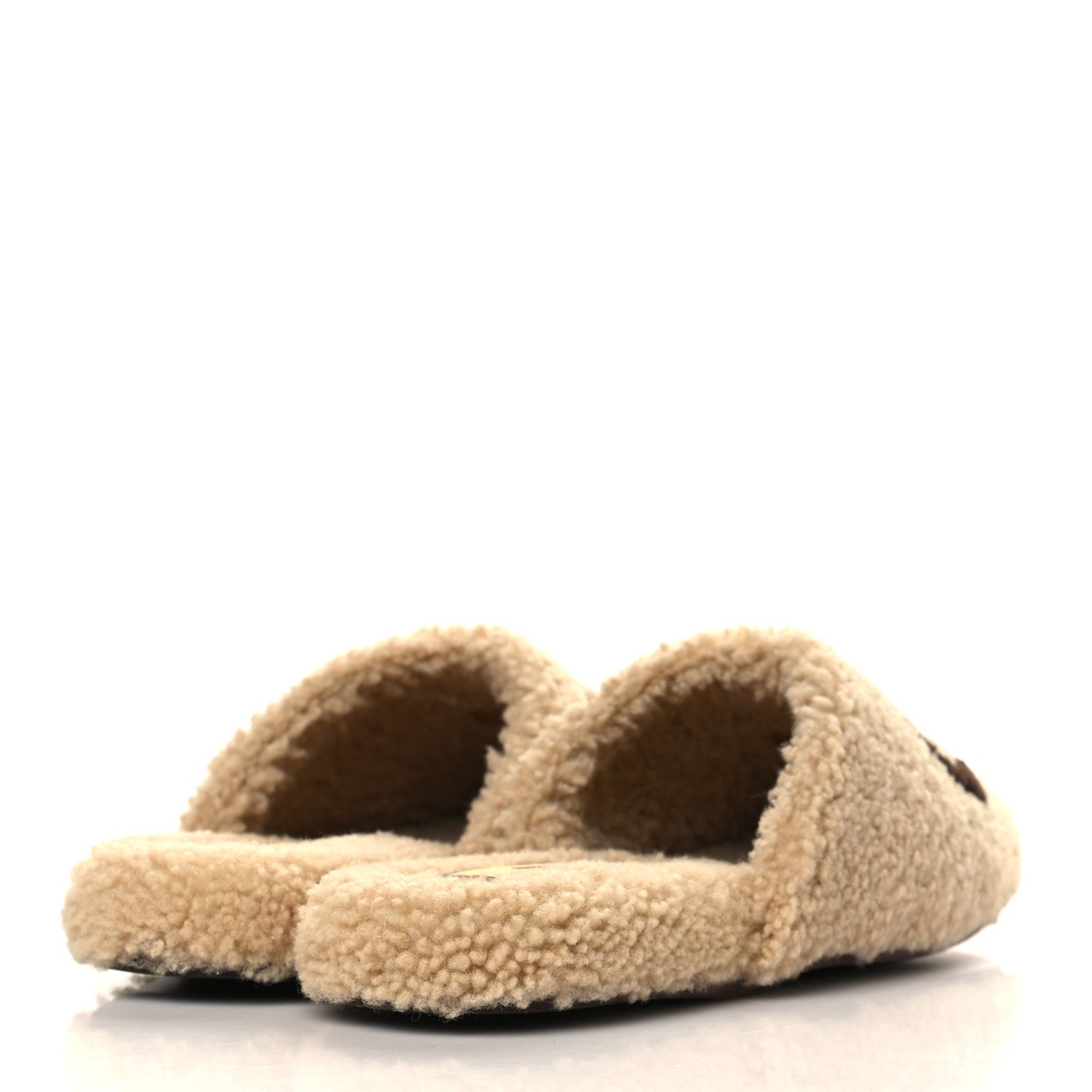 Gucci Shearling Interlocking G Womens Eileen Slippers 37 Butterscotch Cocoa 4 of 9