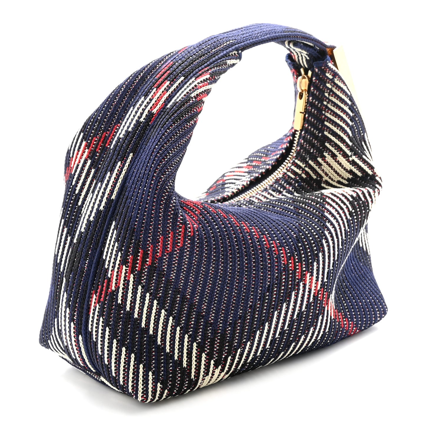 Canvas Knitted Check Mini Peg Duffle Bag Marine